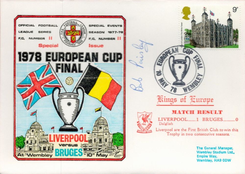 Lot 145: Bob Paisley signed Liverpool v Bruges 1978 European...