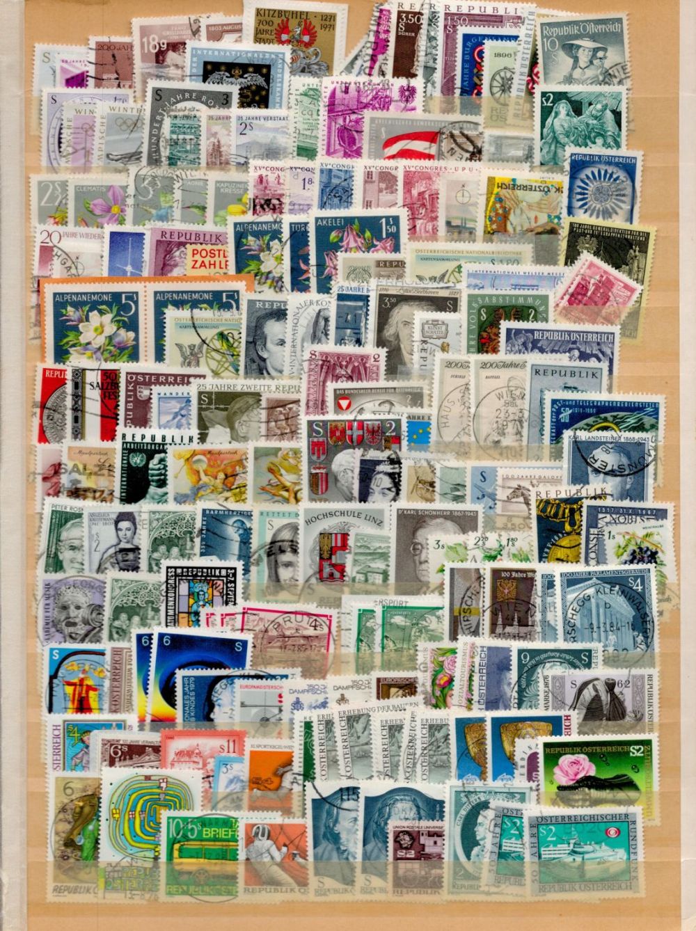 Lot 152: Austria Used Stamps on a Stockcard containing Approx....