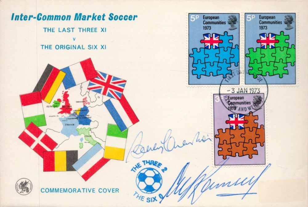 Lot 153: Alf Ramsey and Bobby Charlton Signed Inter Common...