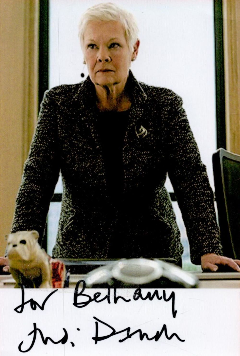 Lot 155: Judi Dench signed 6x4 colour photo pictured in...
