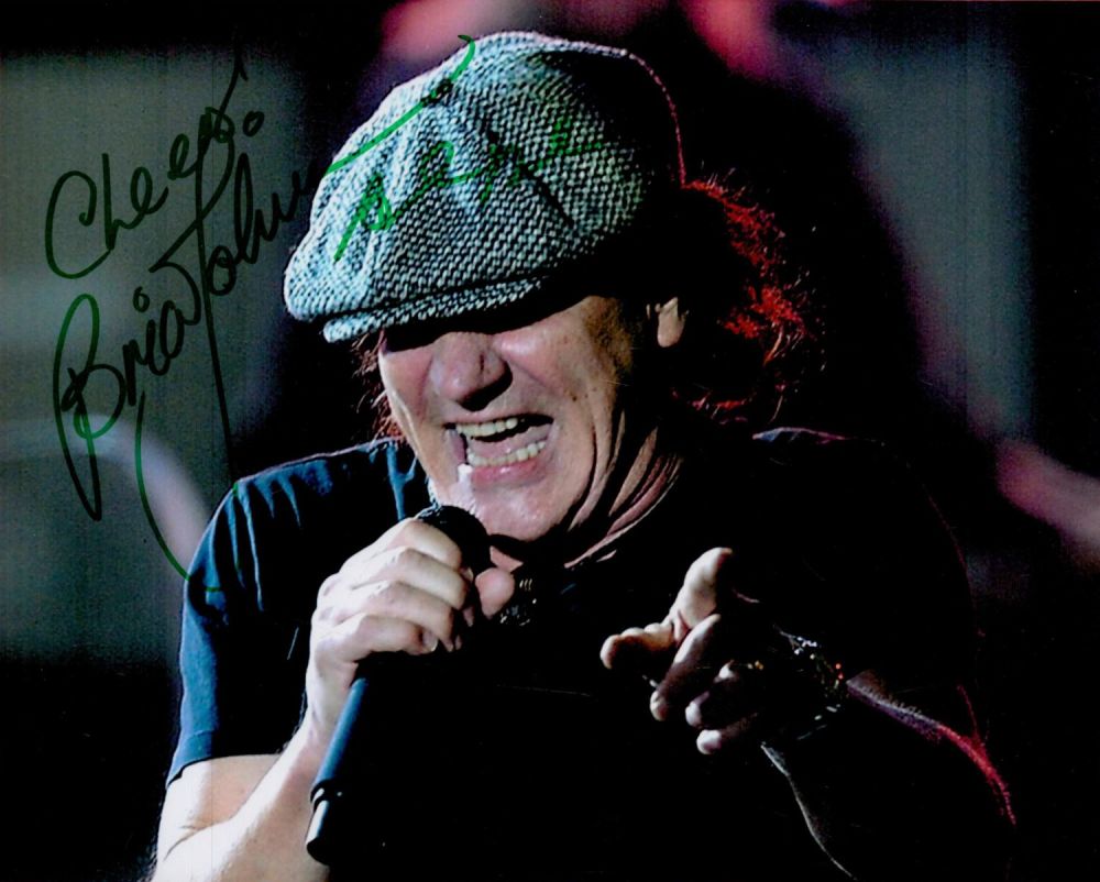 Lot 159: AC DC Vocalist Brian Johnson Signed 10x8 inch...