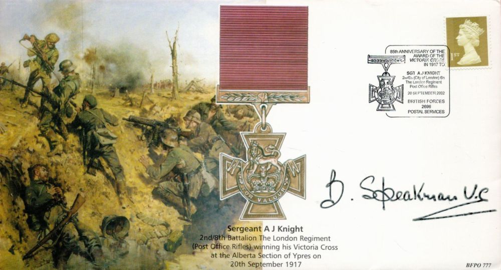 Lot 166: British Soldier Bill Speakman VC Signed Sergeant A...