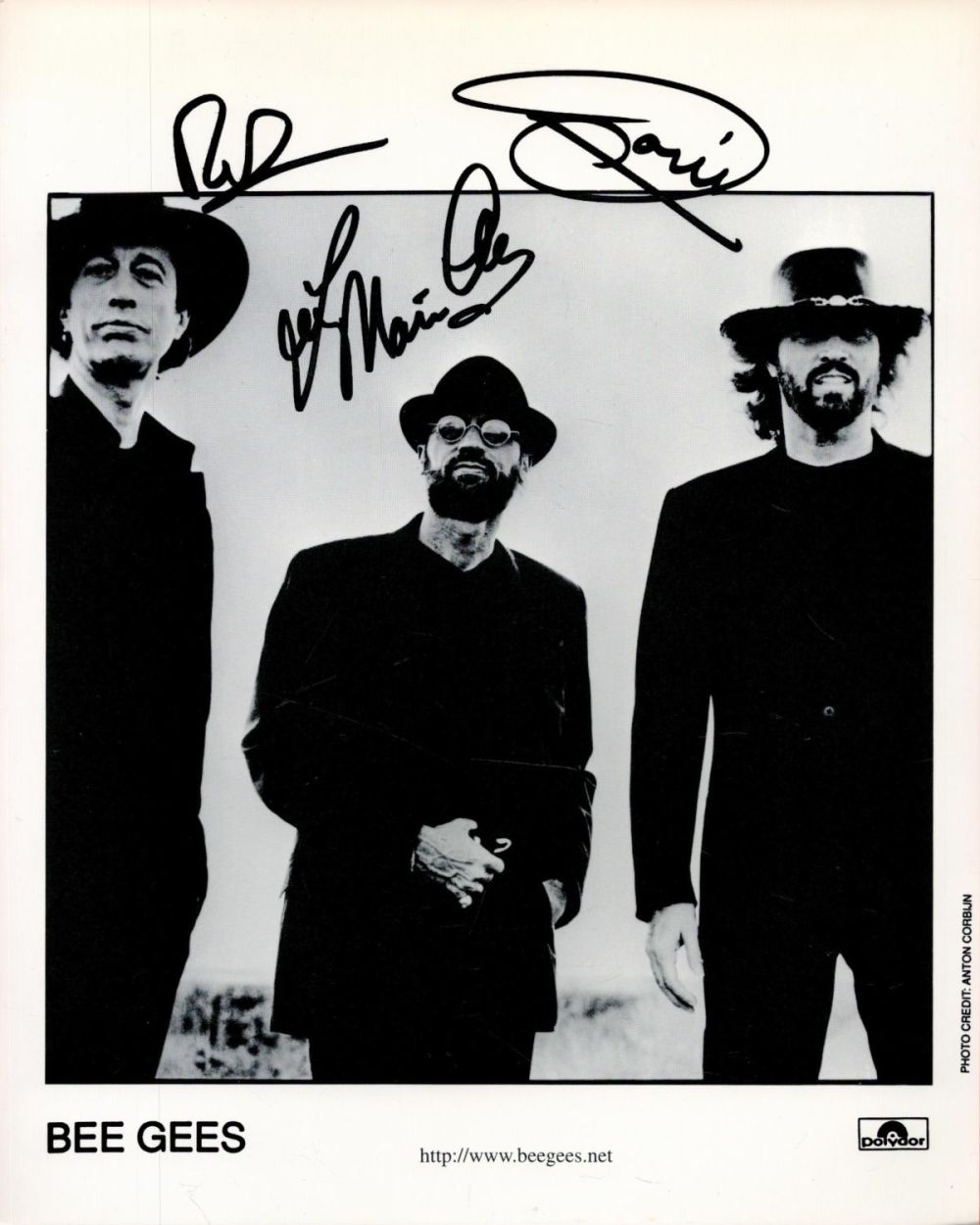 Lot 175: Bee Gees, 10x8 inch Fully Signed Photo. Good...