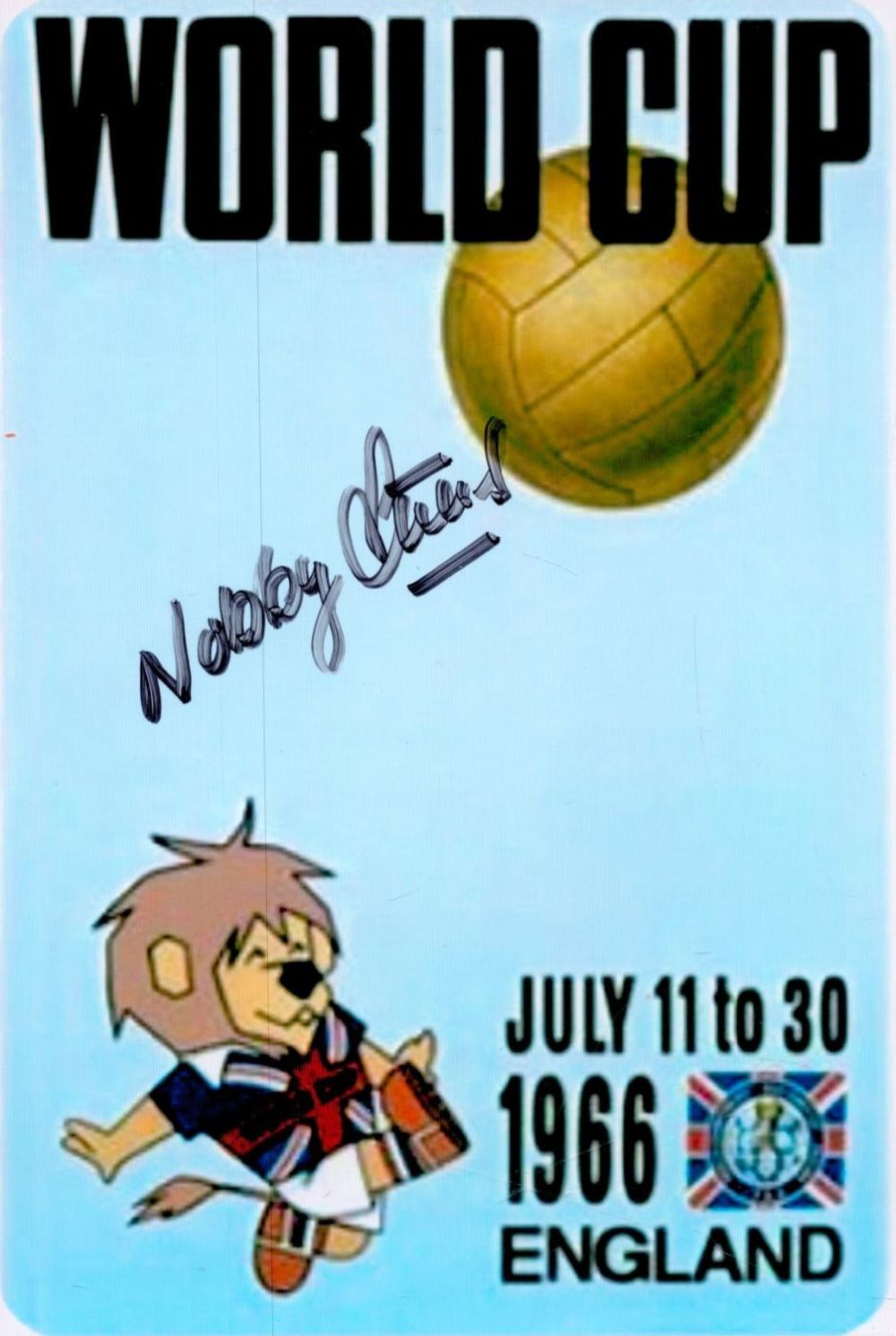 Lot 180: Nobby Stiles, 1966 World Cup Winner, 6x4 inch...
