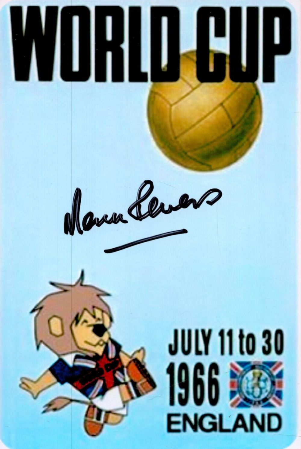 Lot 182: Martin Peters, 1966 World Cup Winner, 6x4 inch...