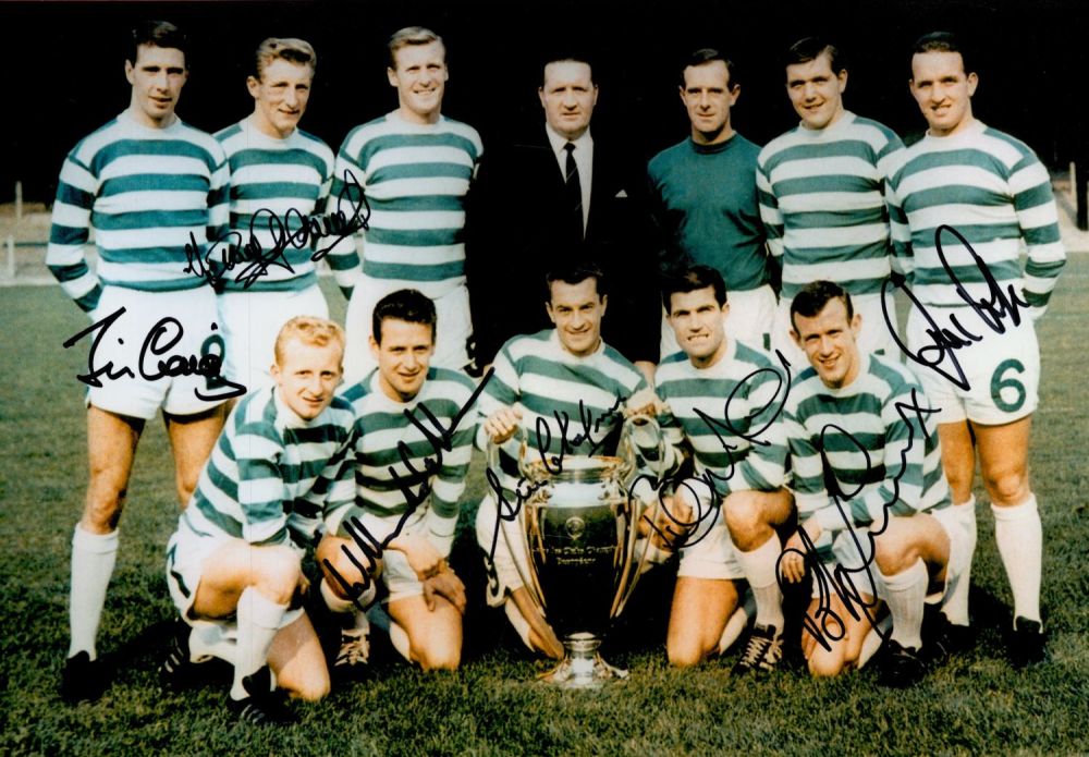 Lot 193: Lisbon Lions Multi Signed 12x8 inch Colour Photo....