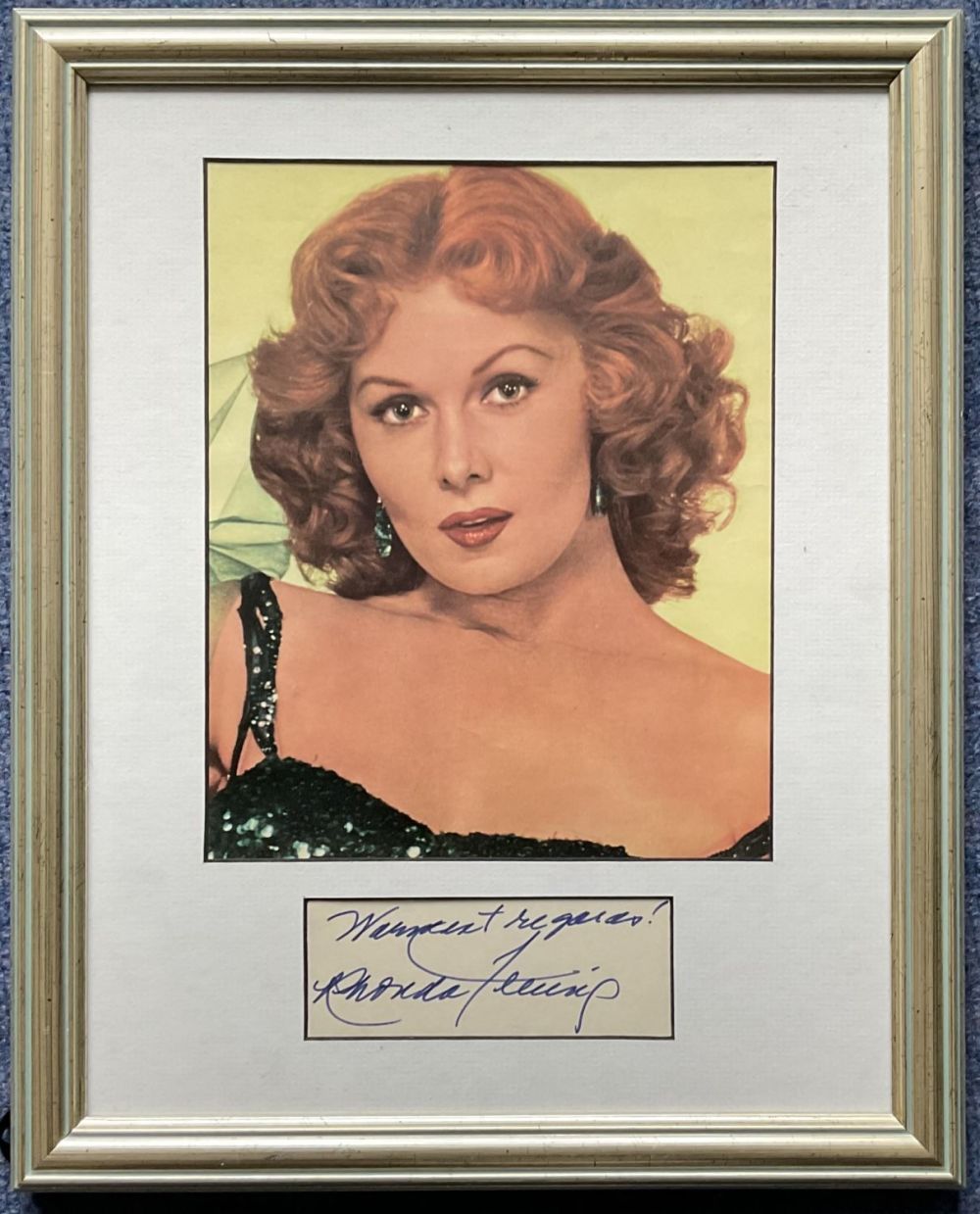 Lot 240: TV Star Rhonda Fleming Signed Signature Piece With...