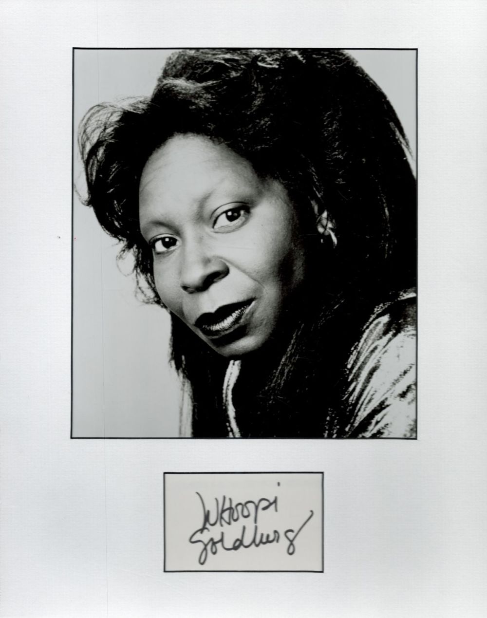 Lot 241: Whoopi Goldberg Signed Signature Piece with Black and...