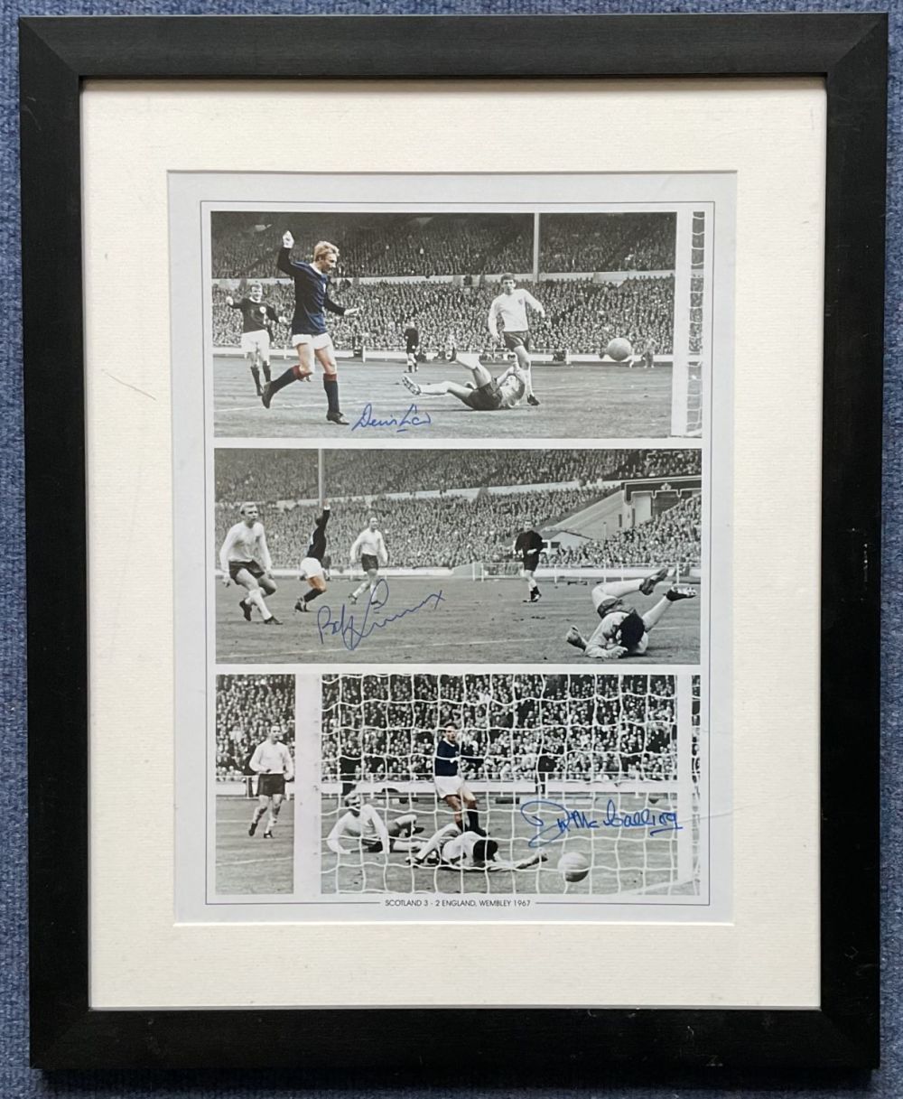 Lot 243: Denis Law, Bobby Lennox and Jim McCalliog Signed...