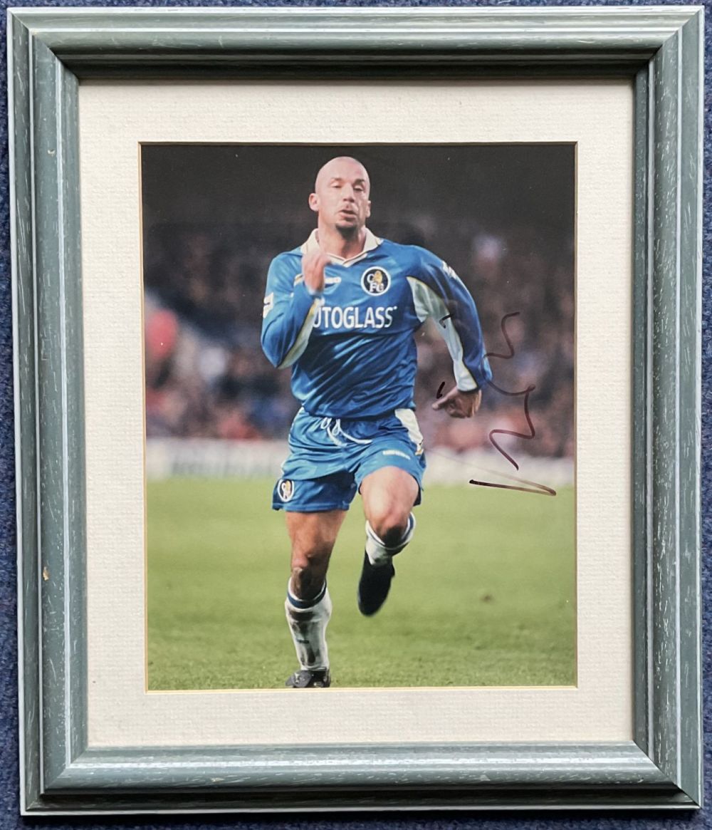 Lot 253: Former Chelsea Star Gianluca Vialli Signed Colour Chelsea...