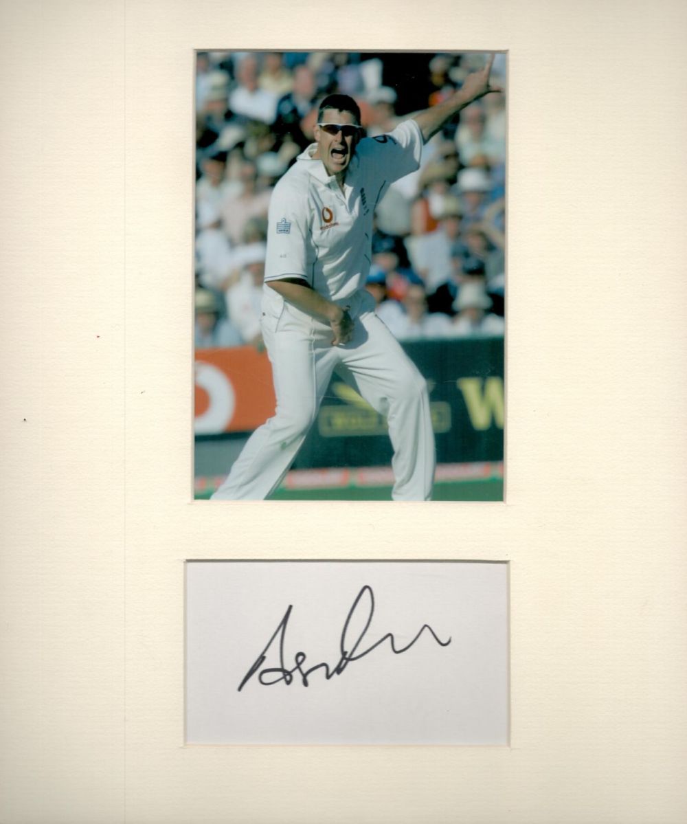 Lot 258: England Cricket Star Ashley Giles Signed Signature Piece...