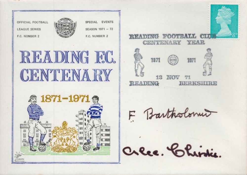 Lot 358: Fred Bartholomew and Alec Christie Signed Reading FC...