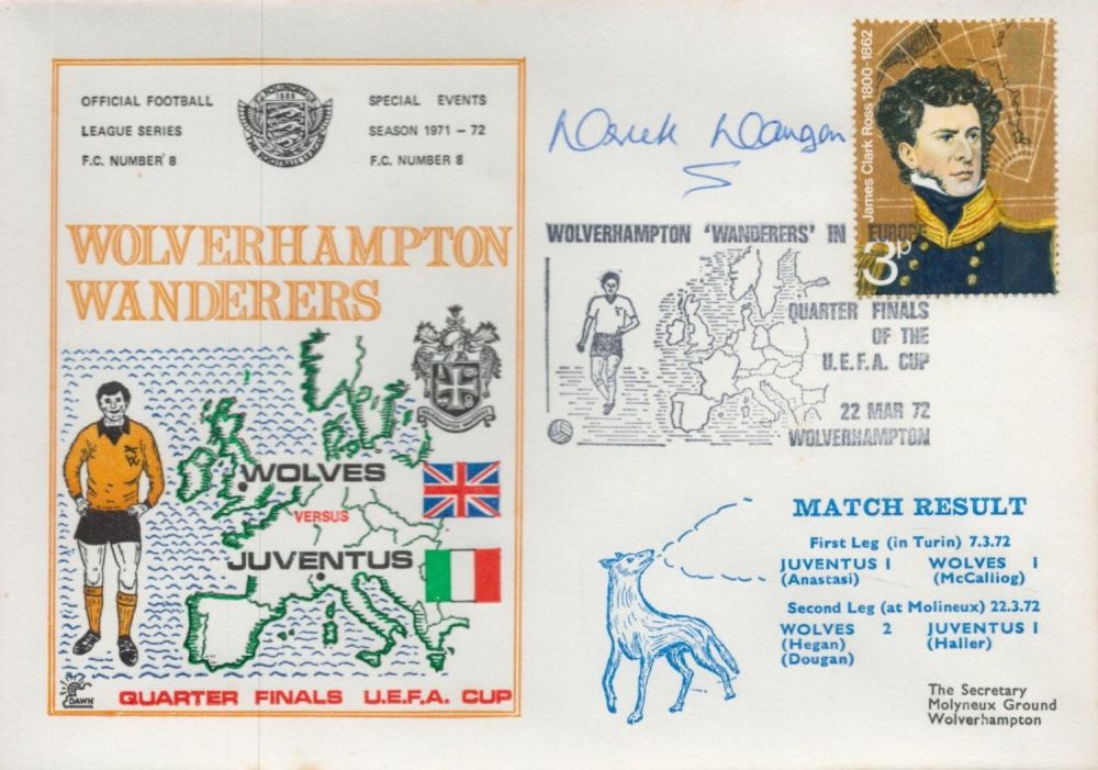 Lot 361: Derek Dougan Signed Wolves V Juventus Uefa Quarter...