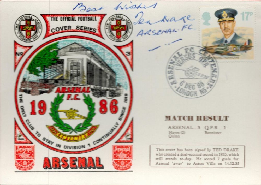 Lot 363: Ted Drake Signed Arsenal V QPR Cover Series...