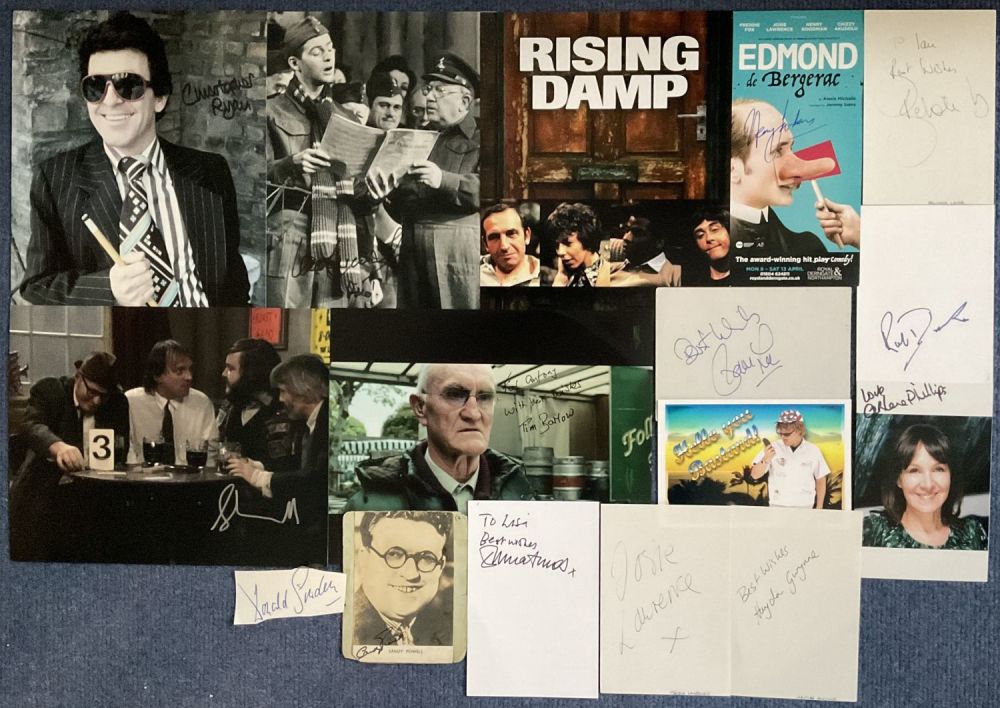 Lot 375: British Comedy Autograph collection of 15 Signatories on...