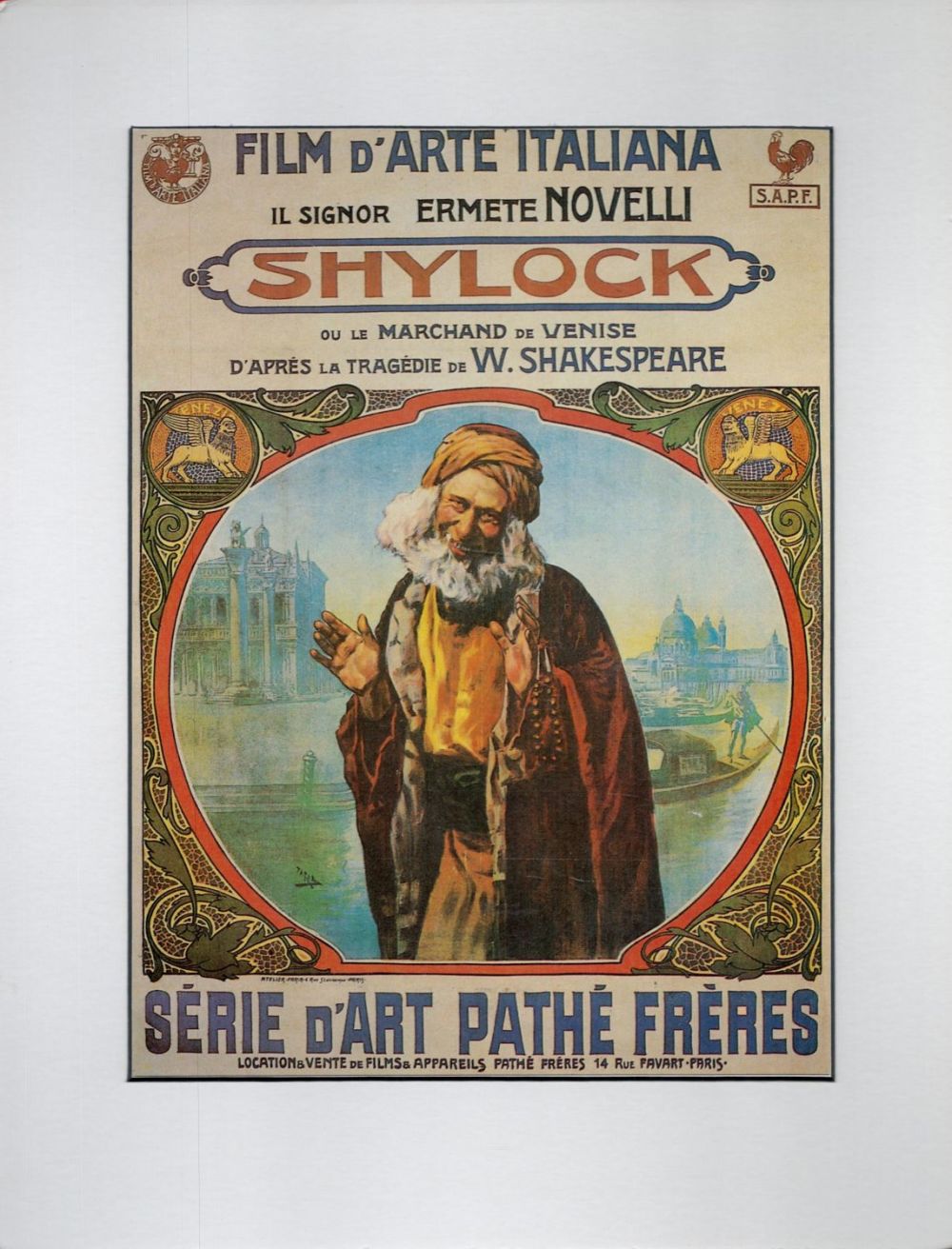 Lot 376: Shylock French Language Colour Shakespeare Magazine Cutting, attached...