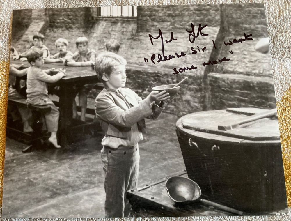 Lot 500: Oliver actor Mark Lester signed 10 x 8...