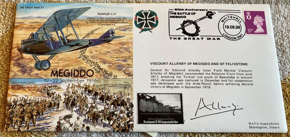 Lot 528: Viscount Allenby signed 1998 Great War cover comm....