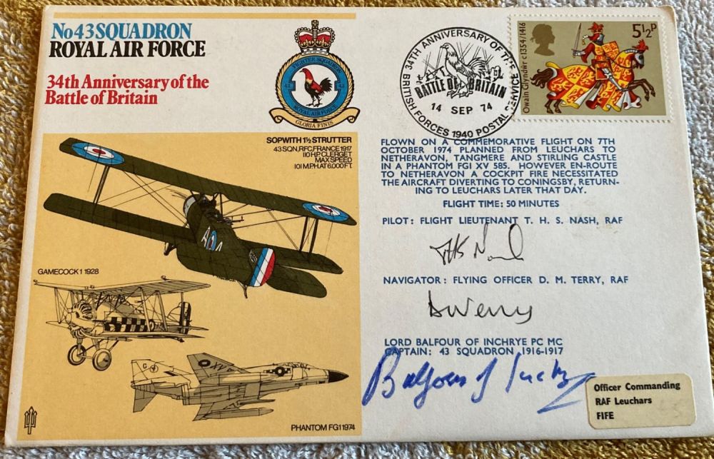 Lot 530: Great War fighter ace Lord Balfour of Inchrye...