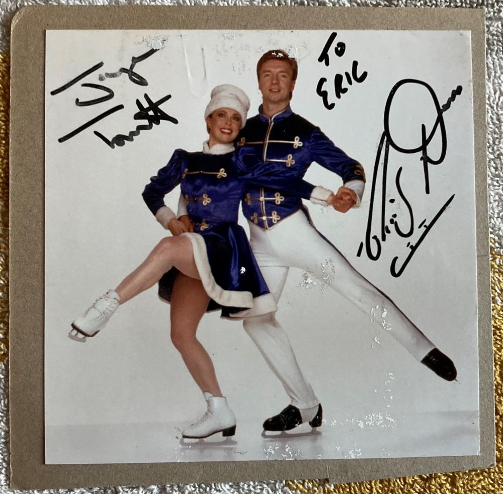Lot 536: Skaters Torvill and Dean signed 5 x 5...