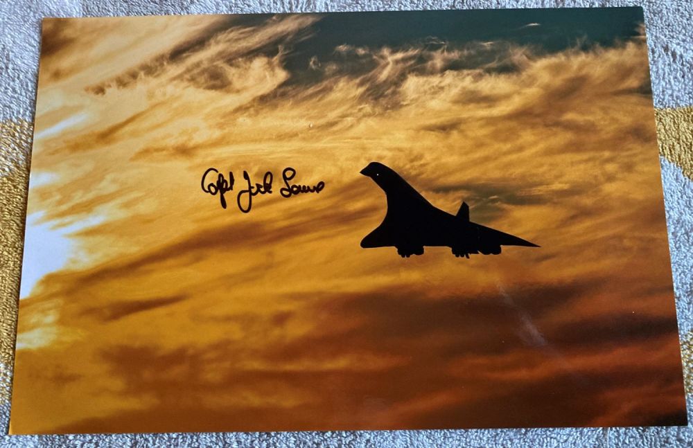 Lot 576: Concorde Capt Jock Lowe signed 12 x 8...