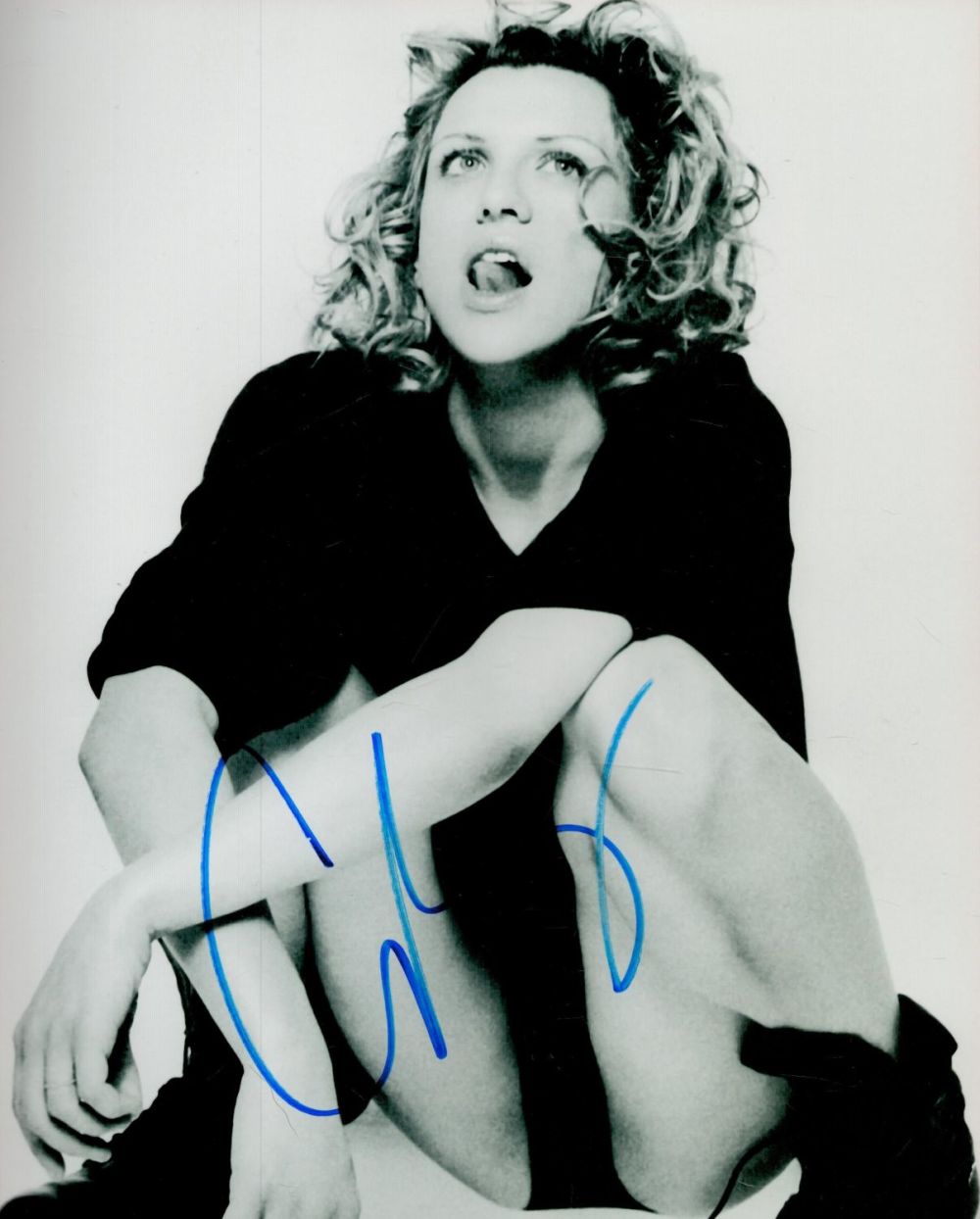 Lot 70: Courtney Love signed 10x8 black and white photo....
