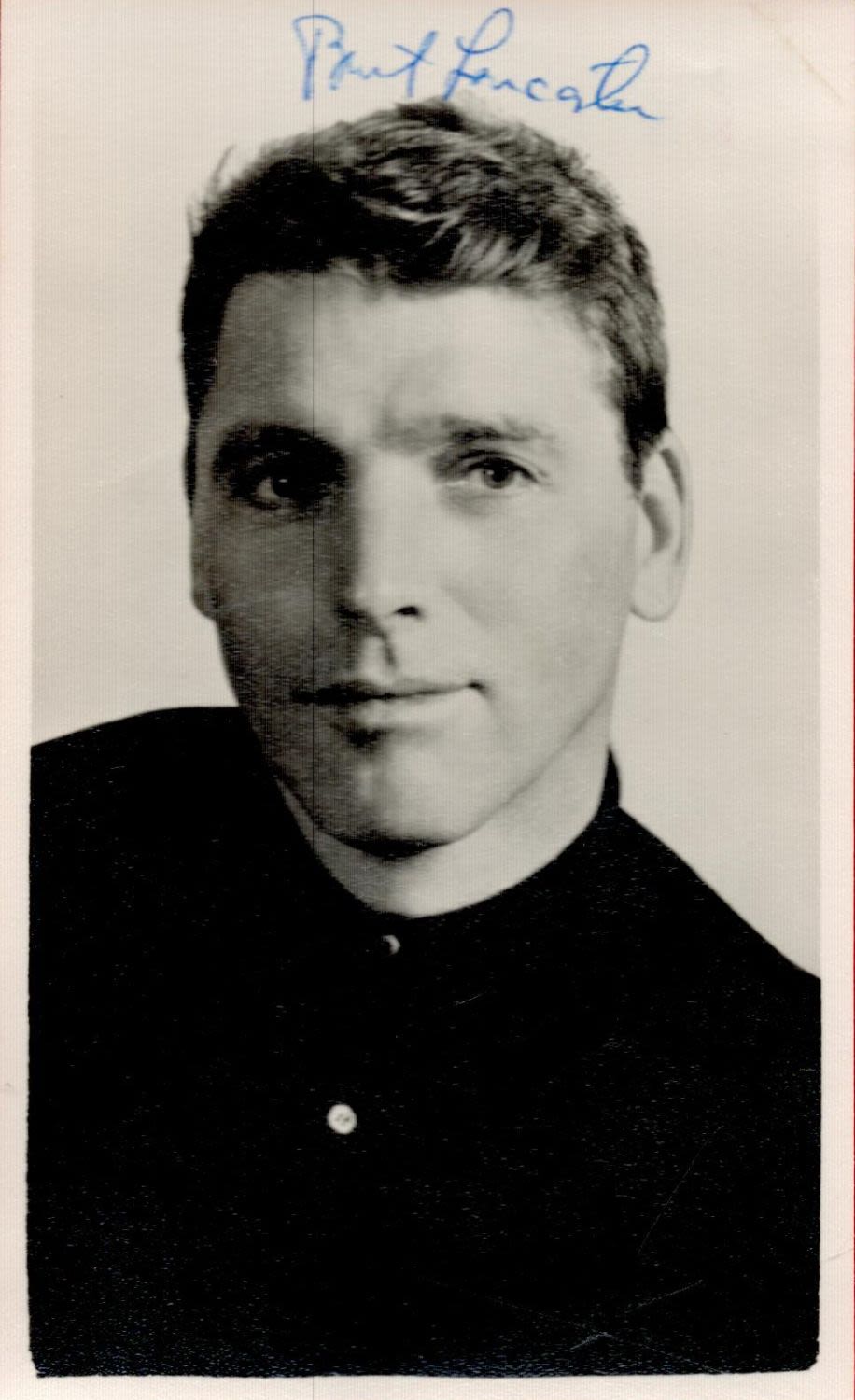 Lot 229: Burt Lancaster Signed 5x3 inch Black and White...