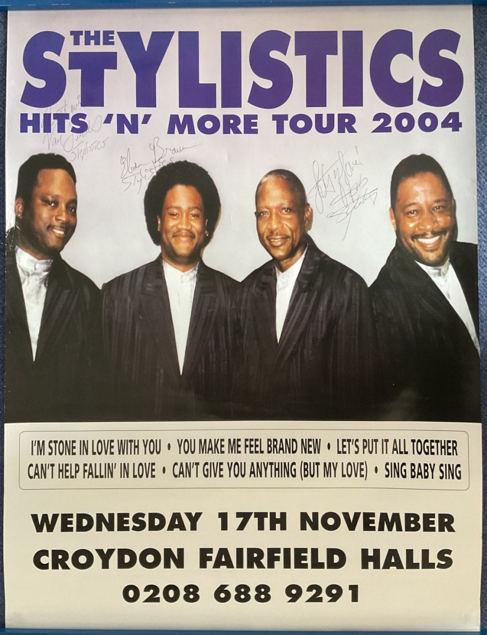 Lot 347: The Stylistics Band 3 Members Signed Performance Advertising...