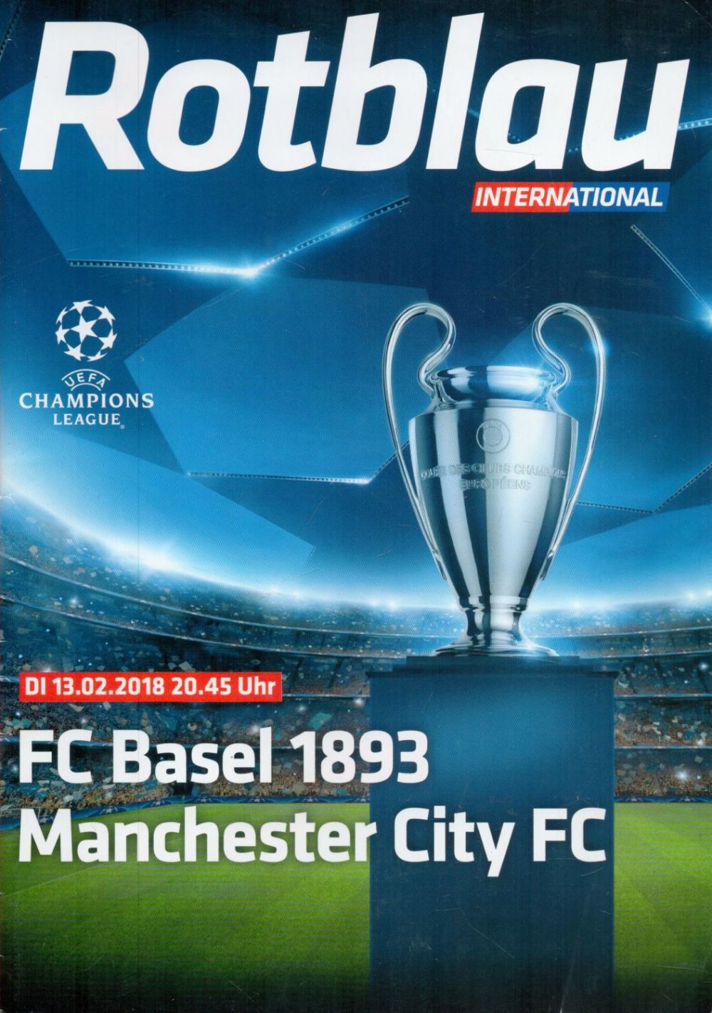 Lot 373: FC Basel 1893 V Manchester City Matchday Programme...