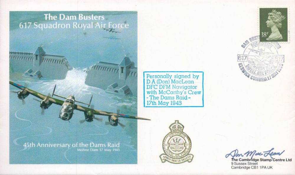 Lot 380: WW2 Don MacLean DFC DFM Signed 45th Anniversary...