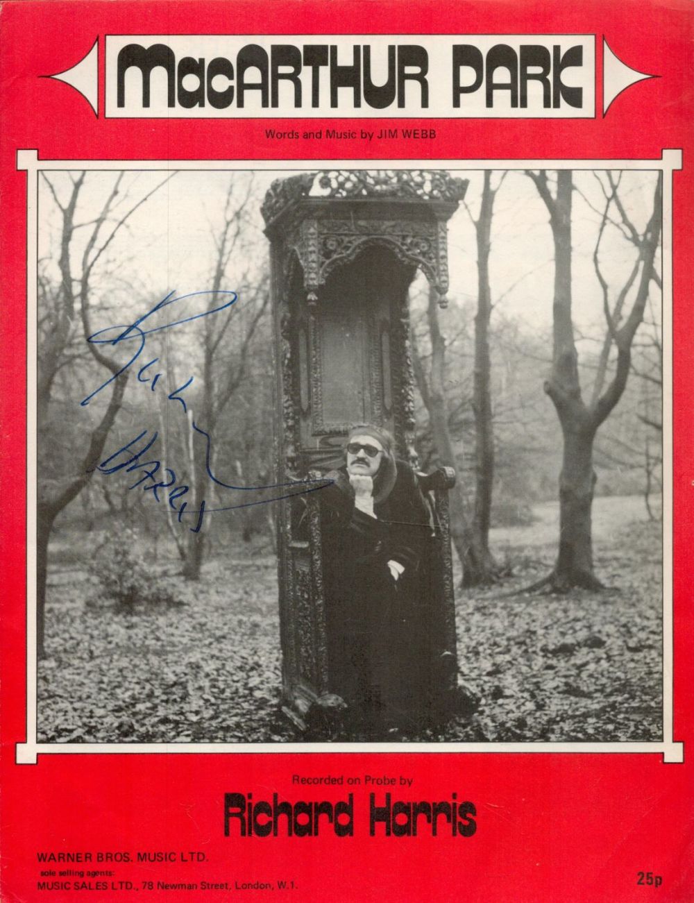 Lot 56: Richard Harris signed Macarthur Park music score sheet...