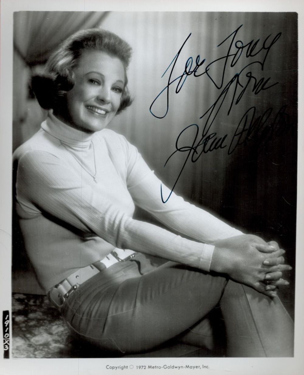 Lot 91: June Allyson signed 10x8 black and white vintage...