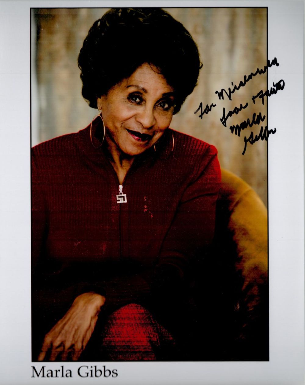 Lot 109: Marla Gibbs signed 10x8 colour photo. Gibbs is...