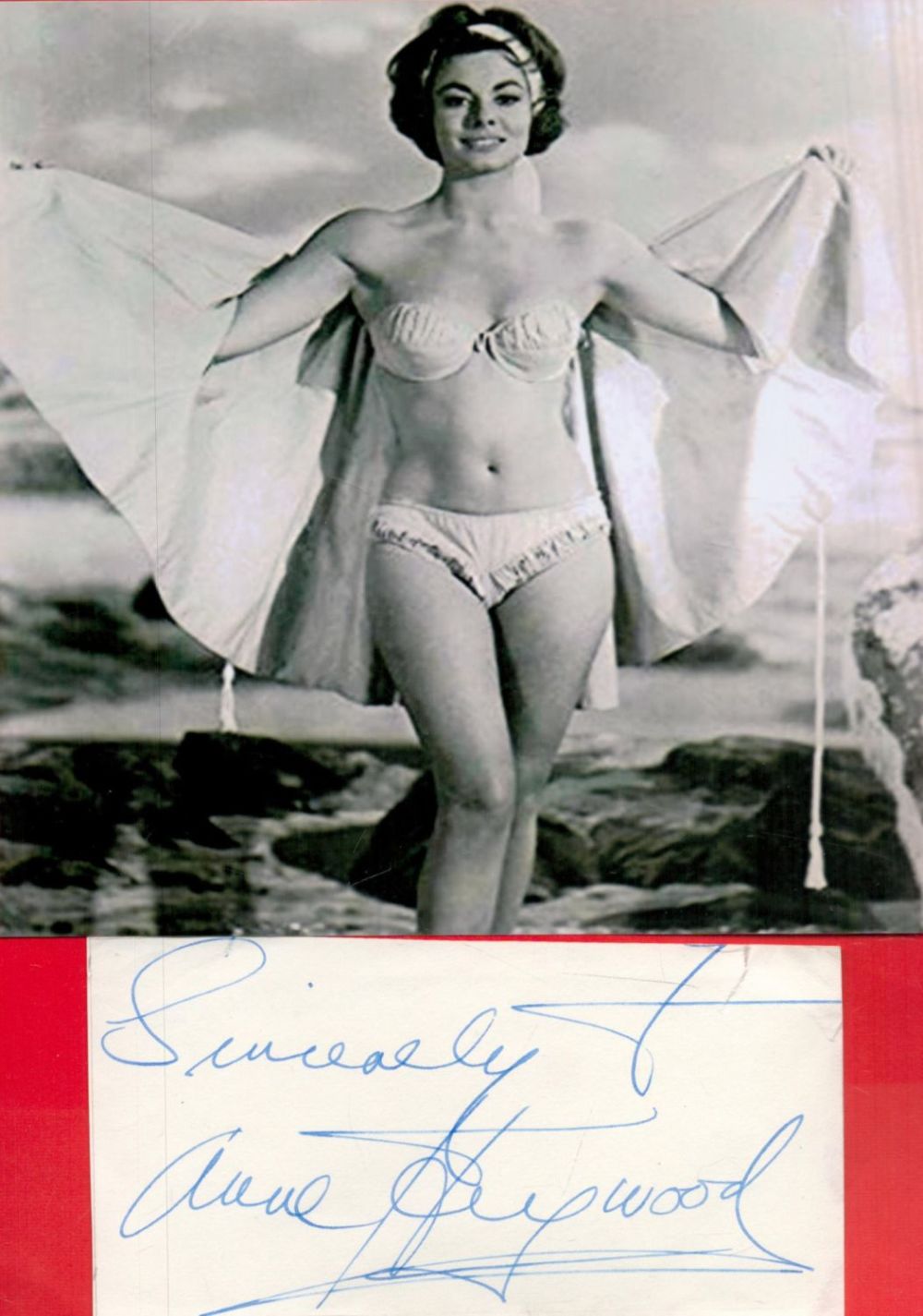 Lot 188: Anne Heywood Actress Signed Page With Photo. All...