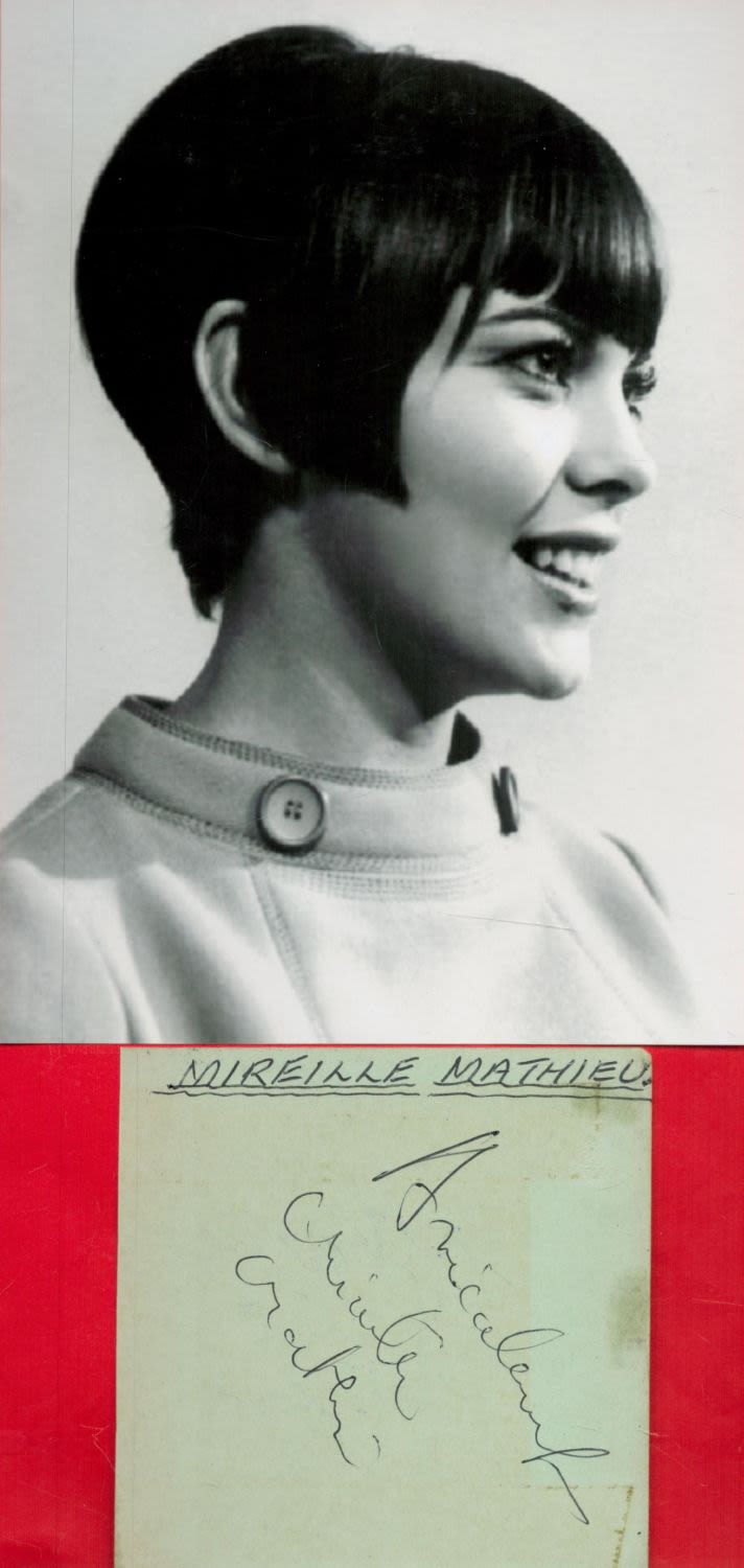 Lot 193: Mireille Mathieu Singer Signed Album Page With Photo....