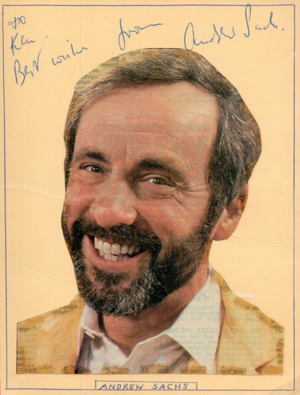 Lot 201: Andrew Sachs (1930-2016) Fawlty Towers Actor Signed Card...