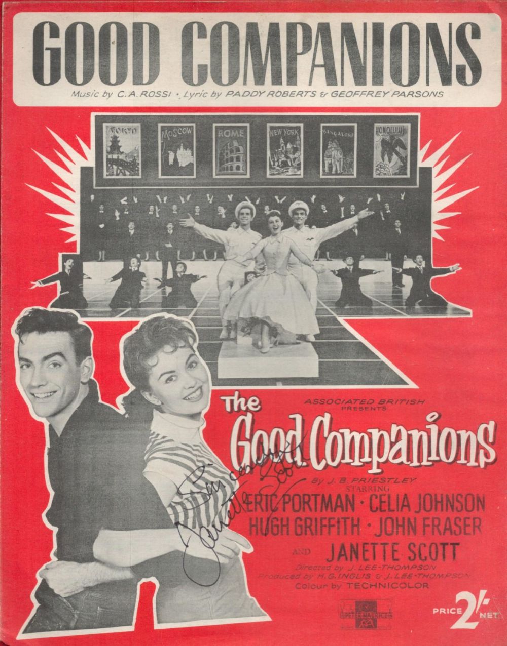 Lot 202: Janette Scott Actress Signed Vintage 1957 Sheet Music...