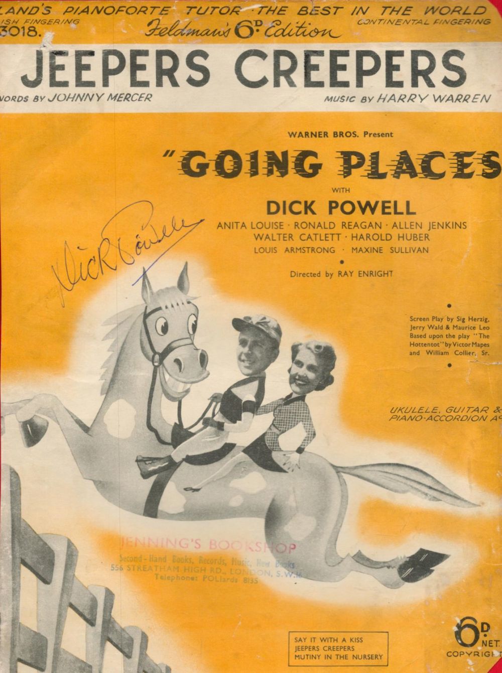 Lot 212: Dick Powell (1904-1963) Actor Signed Cover Of Jeepers...