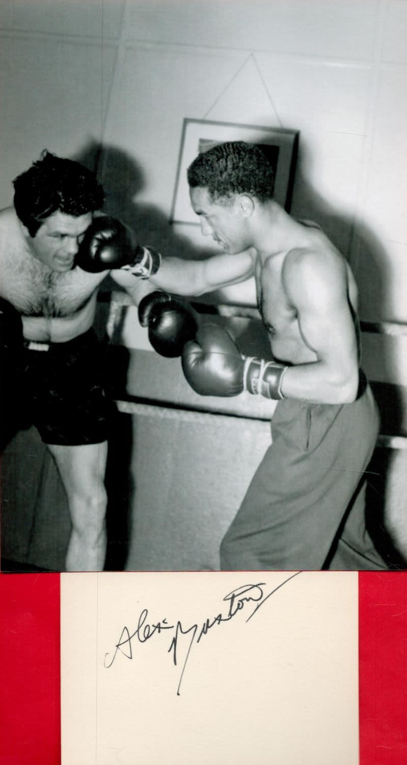 Lot 215: Alex Buxton (1926-2004) Boxer Signed Card With Photo....