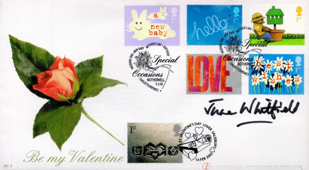 Lot 244: June Whitfield Signed Be My Valentine InternetStamps FDC...