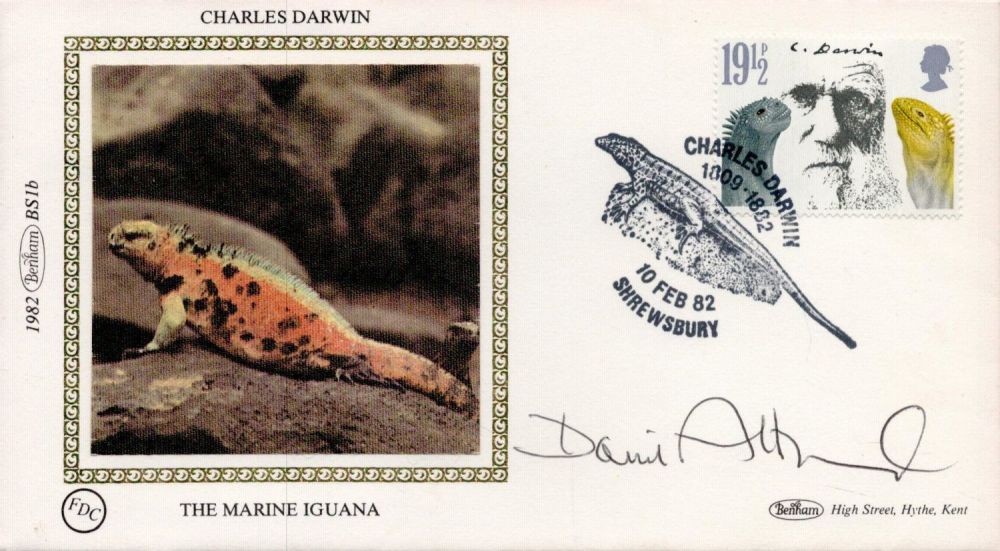 Lot 249: David Attenborough Signed Benhams Silk Cachet FDC With...