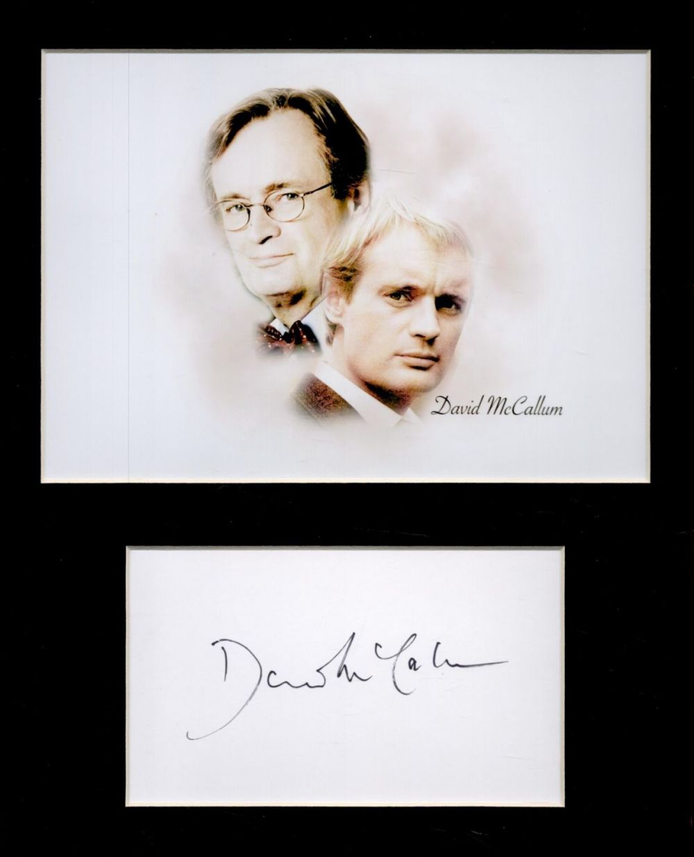 Lot 276: David McCallum 10x8 overall mounted signature piece includes...
