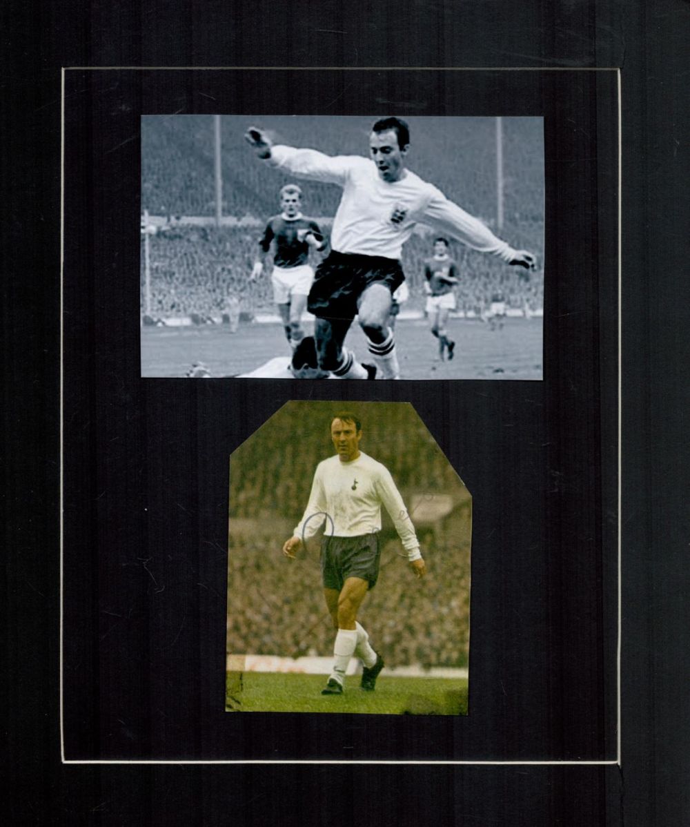 Lot 350: Jimmy Greaves Signed Magazine Cutting, Mounted with black...