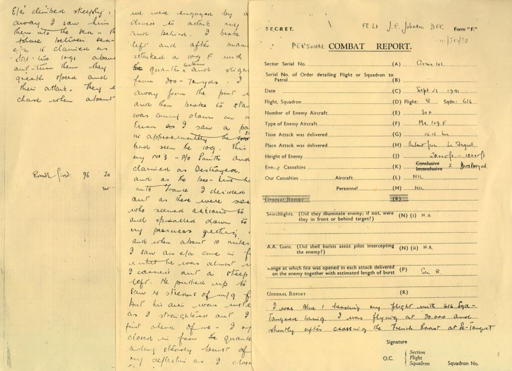 Lot 377: WW2 Superb Copy of Johnnie Johnsons Personal Combat...