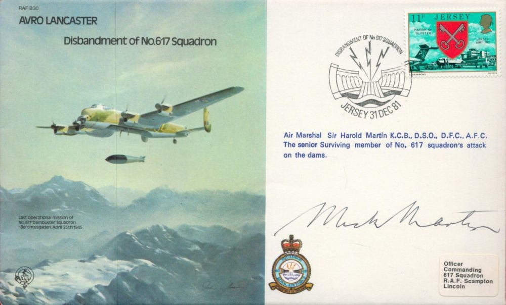Lot 384: WW2 Air Marshal Sir Mick Martin Signed Disbandment...