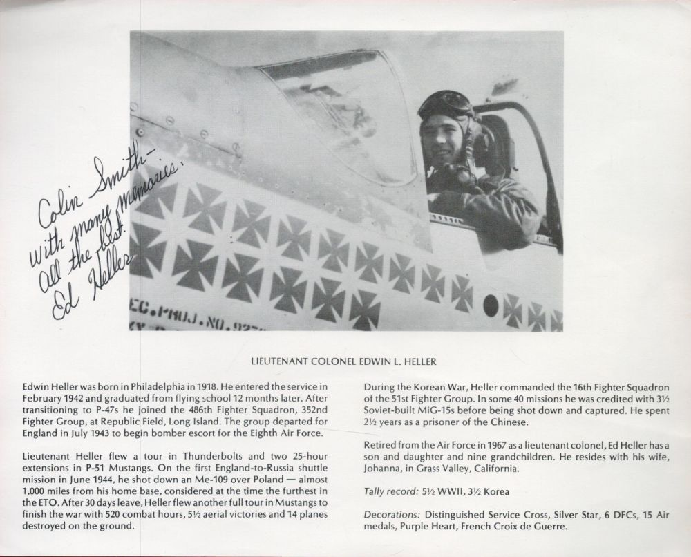 Lot 385: WW2 US Fighter Ace Lt Col Edwin L...