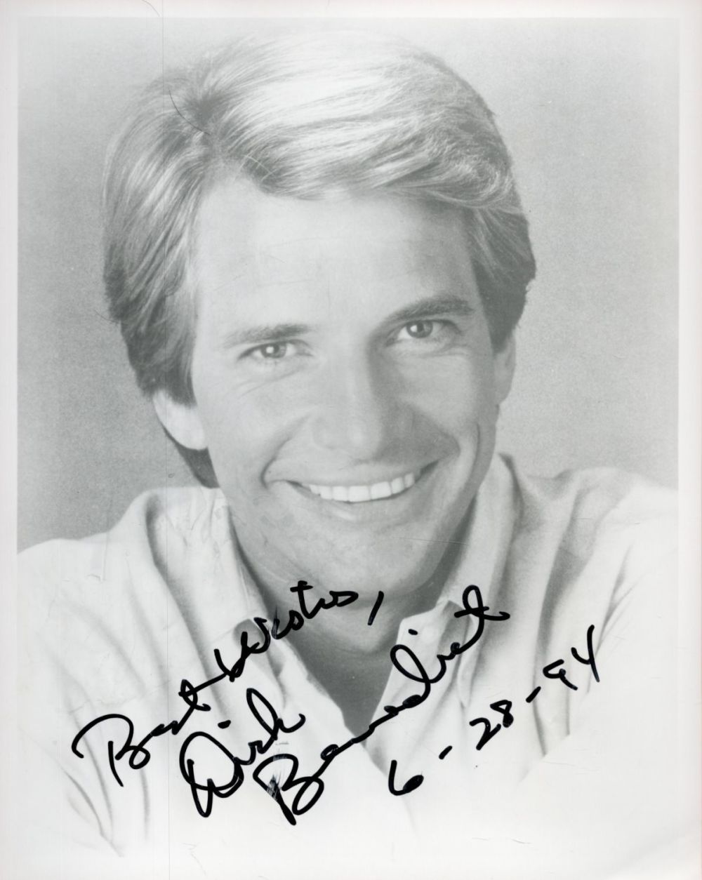 Lot 404: Dick Benedict signed 10x8 black and white photo....