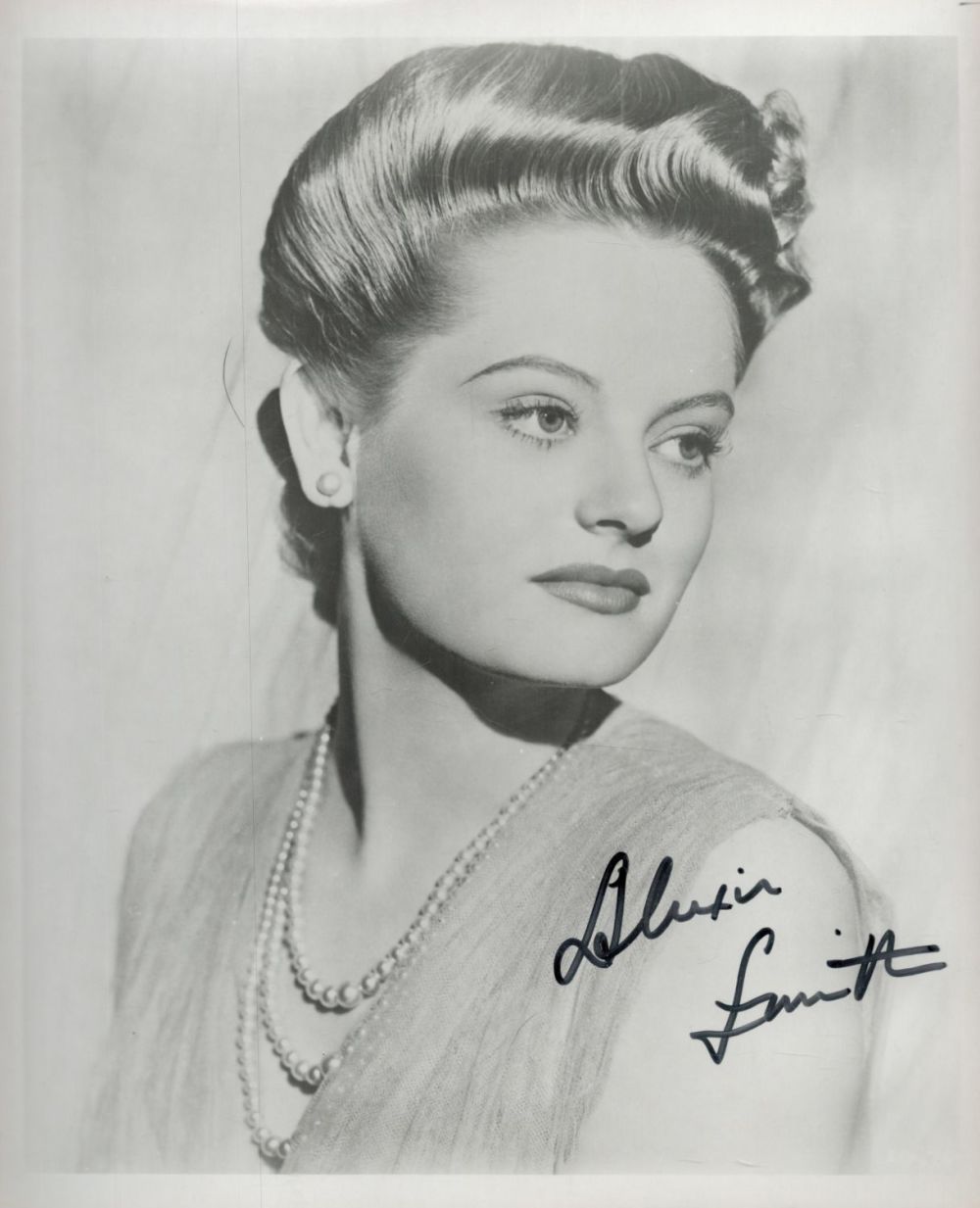 Lot 409: Alexis Smith signed 10x8 black and white vintage...