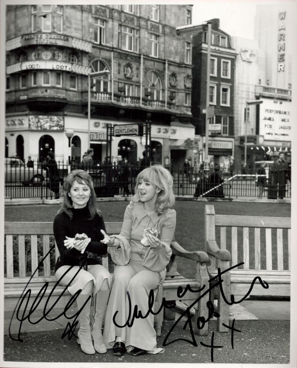 Lot 417: Lulu and Julia Foster signed 10x8 vintage black...