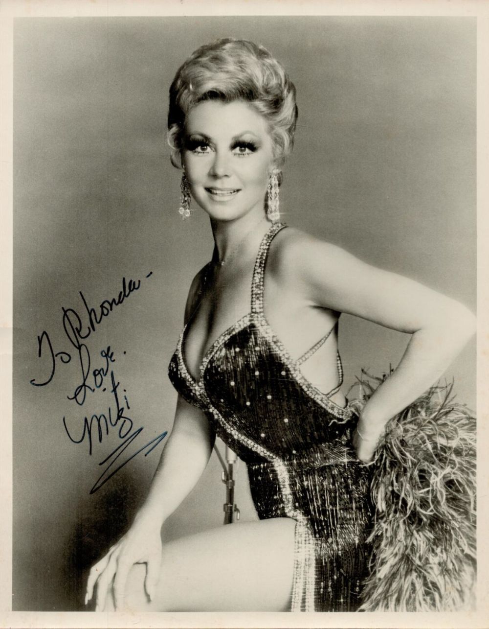 Lot 424: Mitzi Gaynor signed 10x8 vintage black and white...